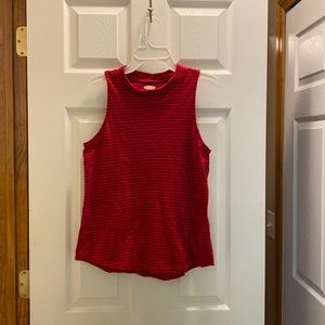 Womens small red striped tank top/ Old navy size small red tank top